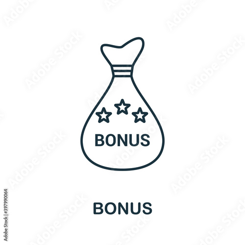 Bonus icon. Line style element from loyalty program collection. Thin Bonus icon for templates, infographics and more
