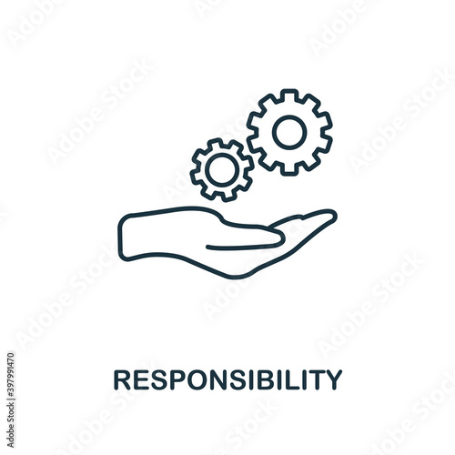 Responsibility icon. Line style element from personality collection. Thin Responsibility icon for templates, infographics and more photo