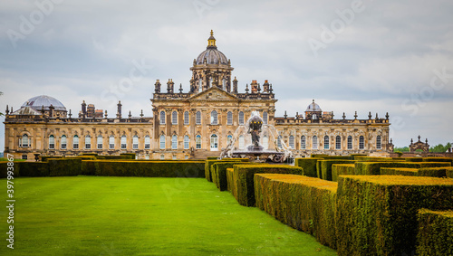 Exterior view of Castle Howard in Yorkshire, United Kingdom