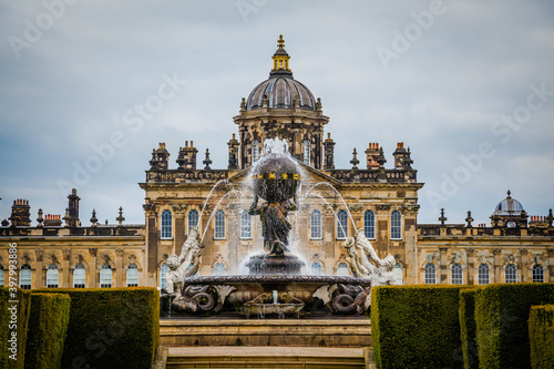 Exterior view of Castle Howard in Yorkshire, United Kingdom