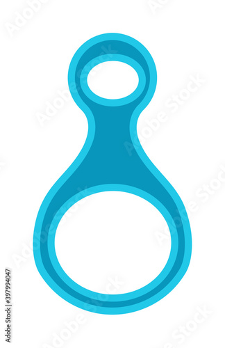 Belaying device double ring isolated on white background