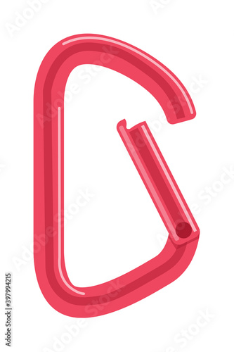 Snap-hook carabine fastener isolated on white background
