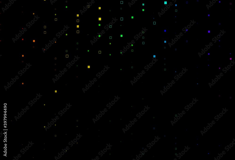 Dark Multicolor, Rainbow vector background with rectangles.