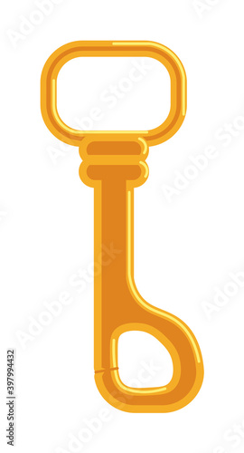 Carabiner for leash, key or climbing rope isolated on white