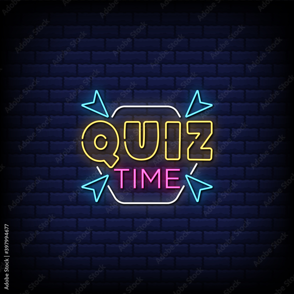 Quiz time neon sign style text Stock Vector Adobe Stock