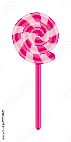 Christmas spiral shape lollypop isolated on white background