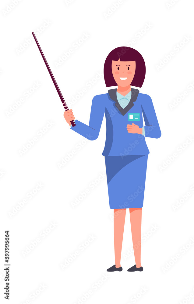 Driving instructor woman teaching traffic rules on white Driving instructor woman teaching traffic rules on white