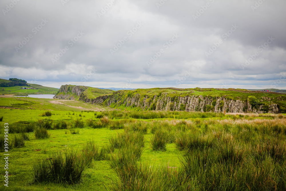 Along the roman Hadrian’s wall in United Kingdom Along the roman Hadrian’s wall in United Kingdom