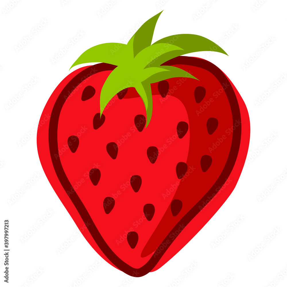 Strawberry; vector illustration; for home decor, menu, packaging, stickers, etc. Strawberry; vector illustration; for home decor, menu, packaging, stickers, etc.