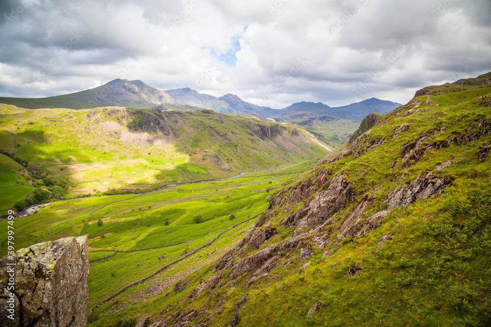 Fototapeta premium Hardknott Pass in the Lake district, Cumbria, United Kingdom