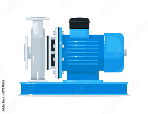 End-suction circulating water pump isolated on white