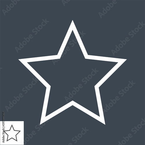 Star Thin Line Vector Icon. Flat icon isolated on the black background. Editable EPS file. Vector illustration.