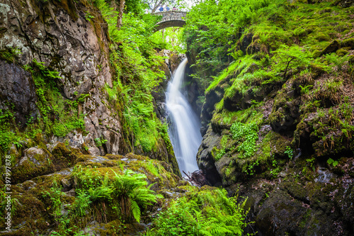 Aira Force Falls near Ullswater in the Lake district, Cumbria, United Kingdom