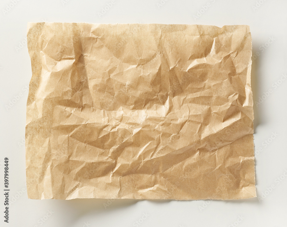 crumpled brown baking paper sheet crumpled brown baking paper sheet