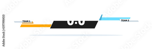 Football match goal score on scoreboard template on white