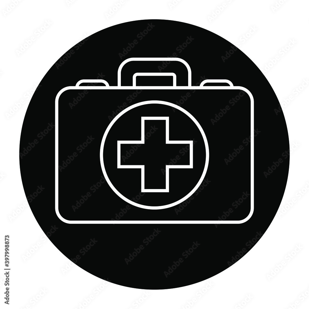 Obraz premium First aid kit icon vector set. Ambulance illustration sign collection. first aid post symbol.