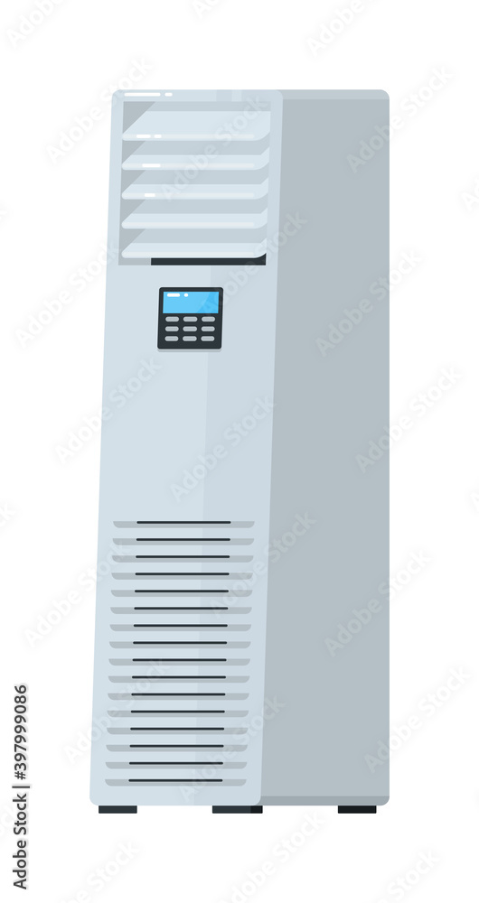 Floor mounted air conditioning system isolated on white Floor mounted air conditioning system isolated on white