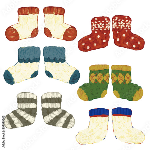 もこもこの靴下6色セット