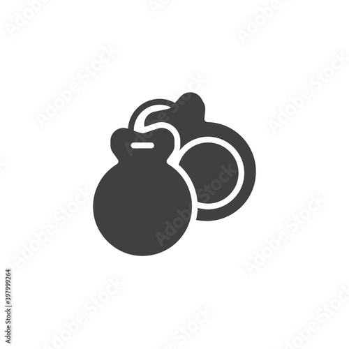 Castanets musical instrument vector icon. filled flat sign for mobile concept and web design. Spanish castanets glyph icon. Symbol, logo illustration. Vector graphics