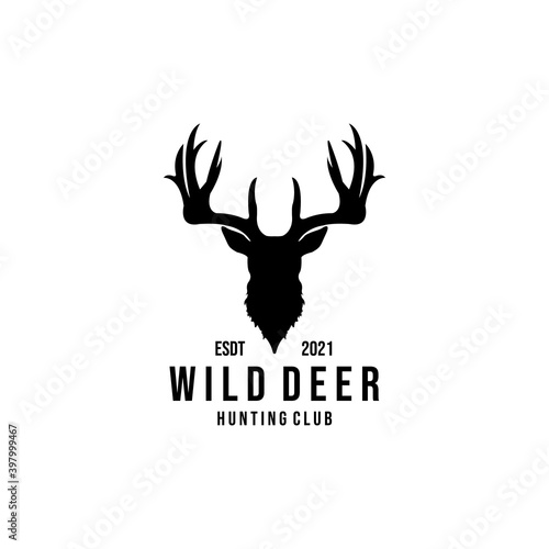 wild deer vector logo illustration design