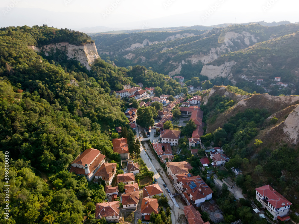 Aerial view of historical town of Melnik, Bulgaria