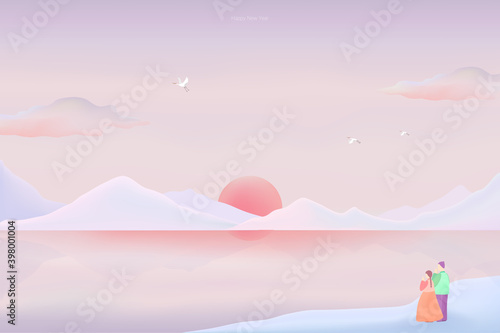 a collection of dreamy New Year's Day illustrations