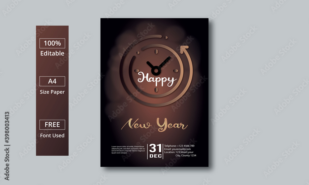 Happy New Year Golden luxury black modern Template Design. Happy New Year Golden luxury black modern Template Design.