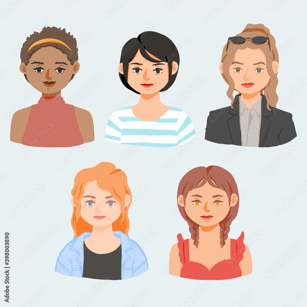 hand drawn cute avatar girl pack hand drawn cute avatar girl pack