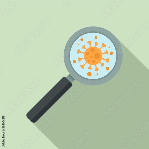 Chicken pox magnifier icon. Flat illustration of chicken pox magnifier vector icon for web design