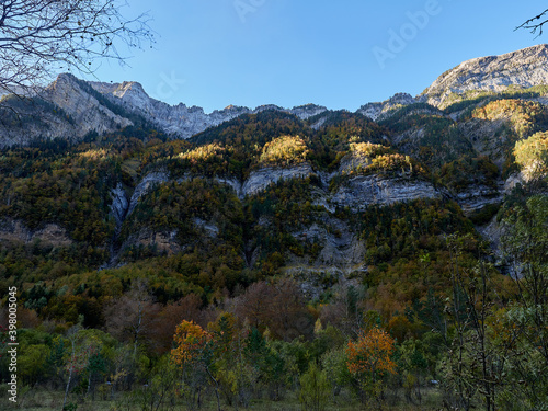 Views on the Ordesa Valley hiking route, Aragonese Pyrenees, Spain