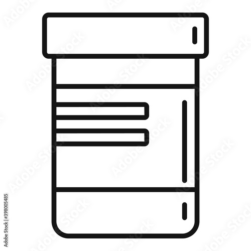 Chicken pox pill jar icon. Outline chicken pox pill jar vector icon for web design isolated on white background