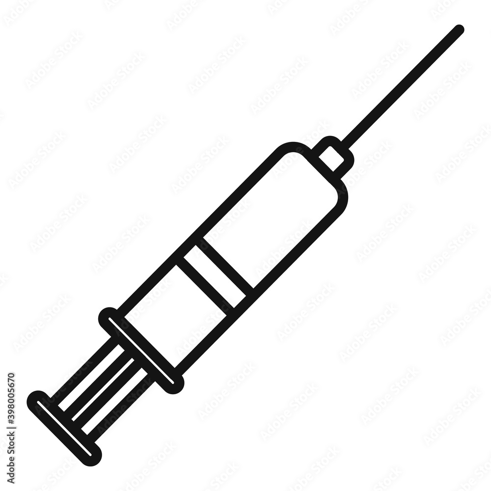 Chicken pox syringe icon. Outline chicken pox syringe vector icon for web design isolated on white background Chicken pox syringe icon. Outline chicken pox syringe vector icon for web design isolated on white background