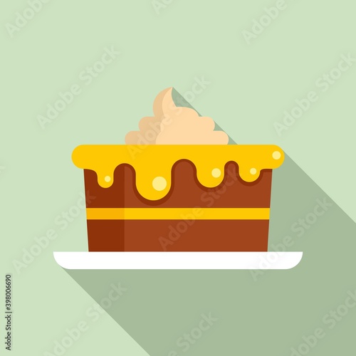Room service birthday cake icon. Flat illustration of room service birthday cake vector icon for web design