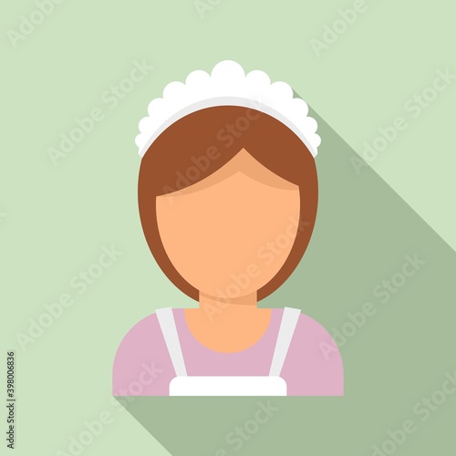 Room service maid woman icon. Flat illustration of room service maid woman vector icon for web design