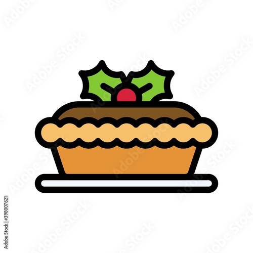 Mince pie icon, Christmas food and drink vector