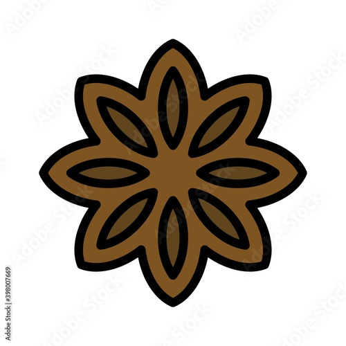 Star anise icon, Christmas food and drink vector