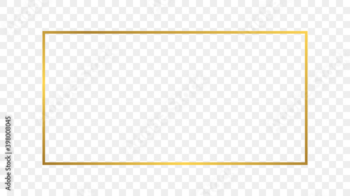 Gold glowing rectangular shape frame