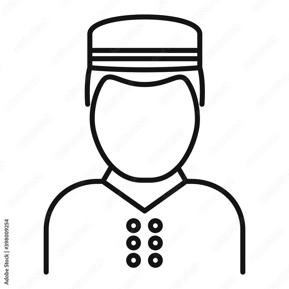 Room service man icon. Outline room service man vector icon for web design isolated on white background Room service man icon. Outline room service man vector icon for web design isolated on white background