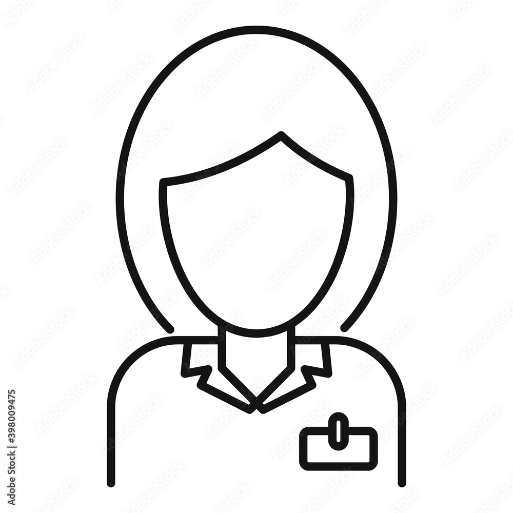 Room service reception girl icon. Outline room service reception girl vector icon for web design isolated on white background Room service reception girl icon. Outline room service reception girl vector icon for web design isolated on white background