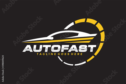 fast car speedometer logo