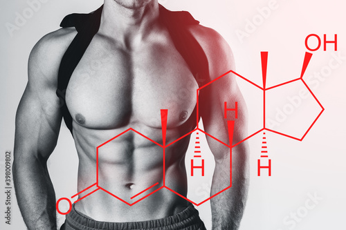 Muscular male torso and testosterone formula photo