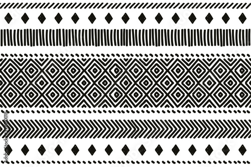 Ethnic vector seamless pattern. Tribal geometric background, boho motif, maya, aztec ornament illustration. rug textile print texture