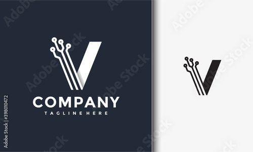 initial V logo technology