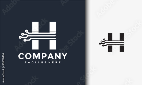 initial H logo technology