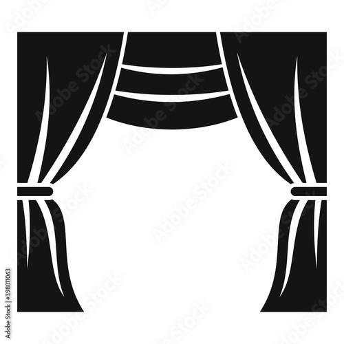 Cinema curtains icon. Simple illustration of cinema curtains vector icon for web design isolated on white background