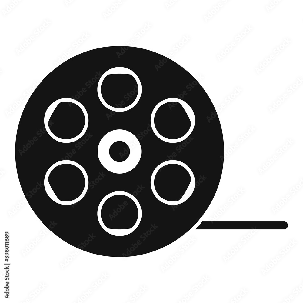 Film reel icon. Simple illustration of film reel vector icon for web design isolated on white background
