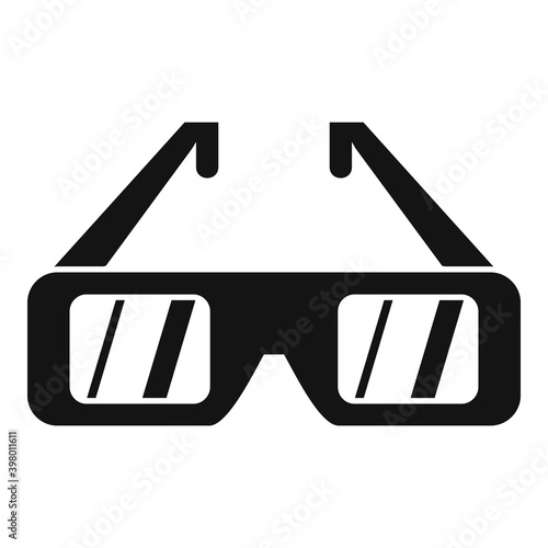 Cinema 3d glasses icon. Simple illustration of cinema 3d glasses vector icon for web design isolated on white background