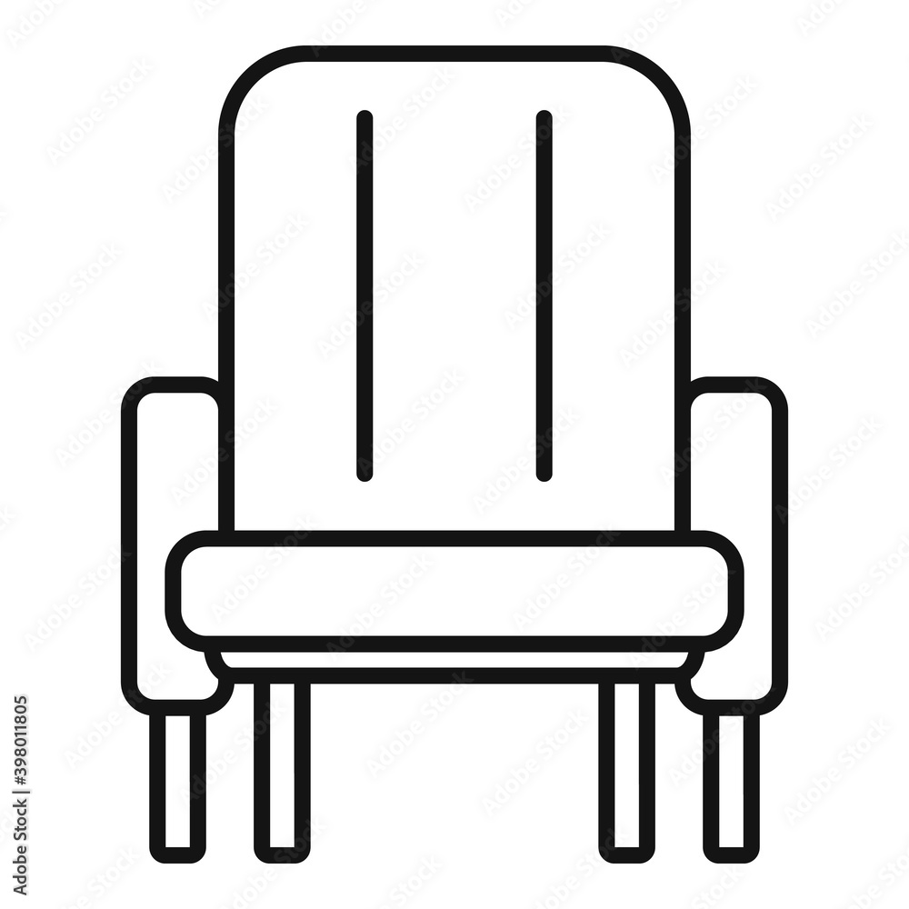 Cinema armchair icon. Outline cinema armchair vector icon for web design isolated on white background Cinema armchair icon. Outline cinema armchair vector icon for web design isolated on white background