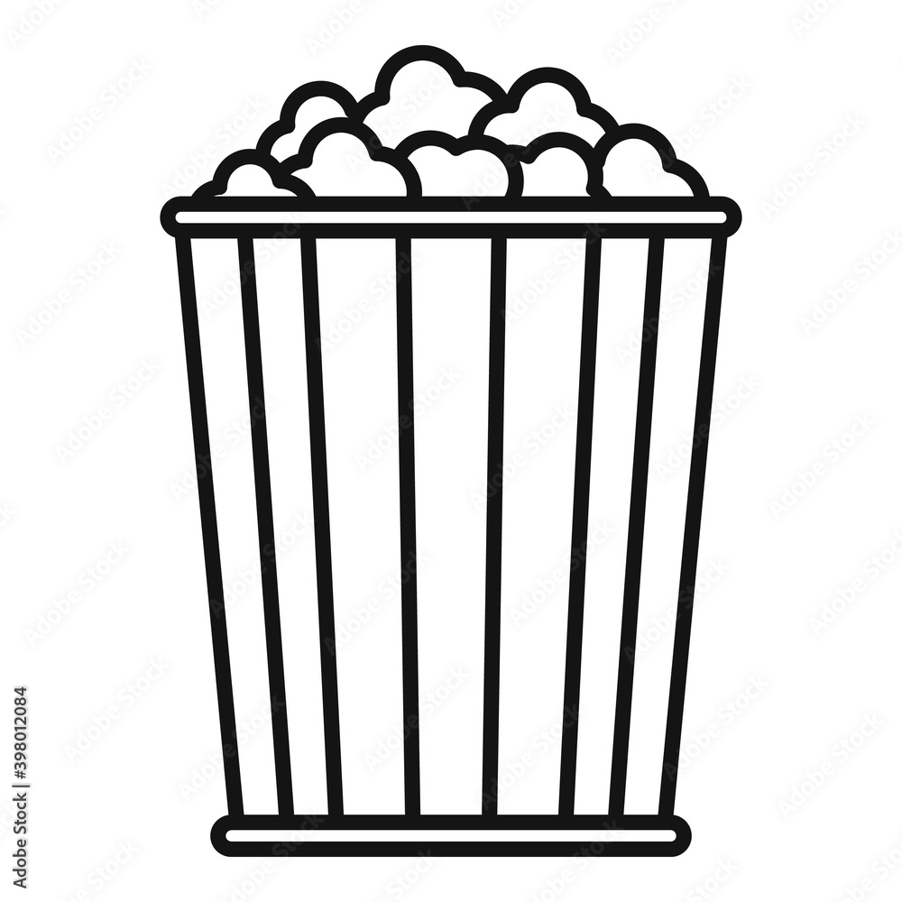 Cinema popcorn icon. Outline cinema popcorn vector icon for web design isolated on white background Cinema popcorn icon. Outline cinema popcorn vector icon for web design isolated on white background