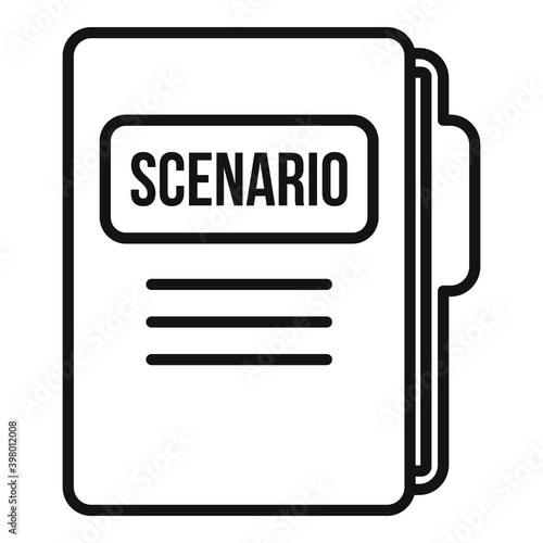 Scenario folder icon. Outline scenario folder vector icon for web design isolated on white background photo